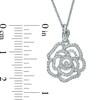 Thumbnail Image 3 of Vera Wang Love Collection 0.30 CT. T.W. Diamond Rose Pendant in 14K White Gold