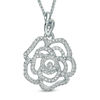 Thumbnail Image 0 of Vera Wang Love Collection 0.47 CT. T.W. Diamond Rose Pendant in 14K White Gold