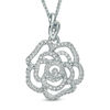 Thumbnail Image 1 of Vera Wang Love Collection 0.47 CT. T.W. Diamond Rose Pendant in 14K White Gold