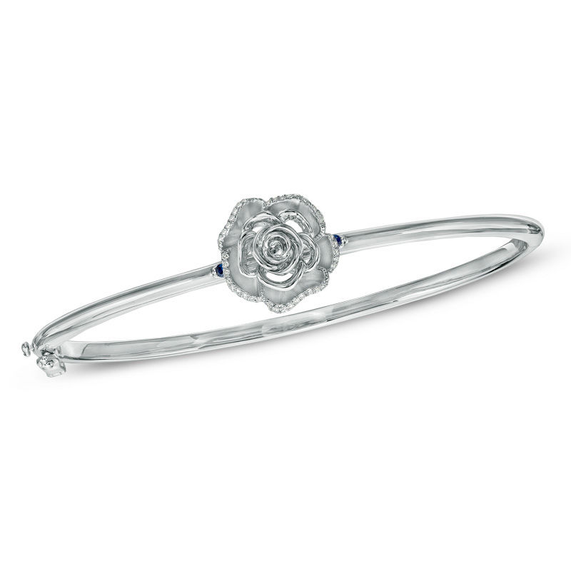 Vera Wang Love Collection 0.12 CT. T.W. Diamond Rose Bangle in Sterling Silver