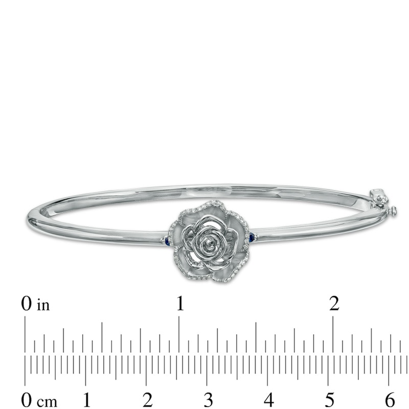 Vera Wang Love Collection 0.12 CT. T.W. Diamond Rose Bangle in Sterling Silver