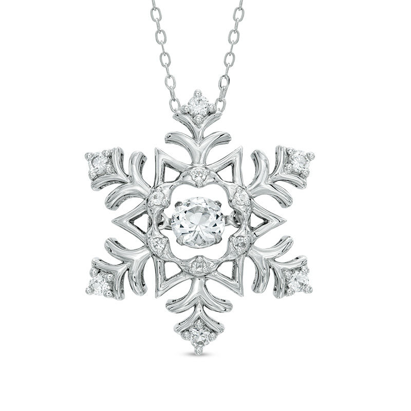 Unstoppable Love™ 6.0mm Lab-Created White Sapphire Snowflake Pendant in ...
