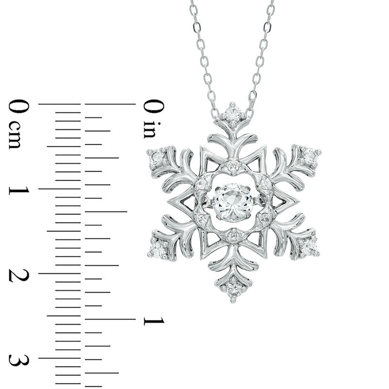 Unstoppable Loveâ¢ 6.0mm Lab-Created White Sapphire Snowflake Pendant in Sterling Silver