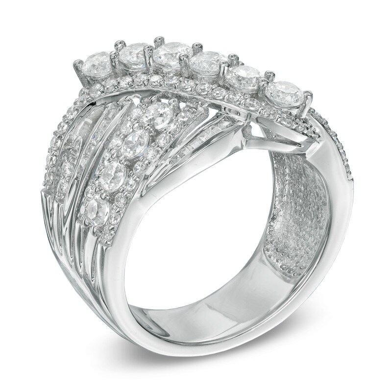 2.00 CT. T.W. Diamond Overlay Ring in 10K White Gold