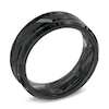 Thumbnail Image 2 of Triton Men's 8.0mm Bevelled Edge Grooved Comfort-Fit Wedding Band in Tungsten Carbide with Black IP - Size 10
