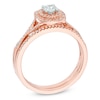 Thumbnail Image 2 of 0.45 CT. T.W. Certified Canadian Diamond Double Frame Bridal Set in 14K Rose Gold (I/I2)