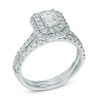 Thumbnail Image 2 of 1.45 CT. T.W. Certified Canadian Emerald-Cut Diamond Double Frame Bridal Set in 14K White Gold (I/I1)