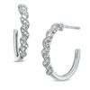 Thumbnail Image 0 of 0.15 CT. T.W. Diamond Cascading Hoop Earrings in Sterling Silver