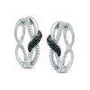 Thumbnail Image 1 of 0.25 CT. T.W. Enhanced Black and White Diamond Overlay Twist Earrings in Sterling Silver