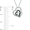 0.15 CT. T.W. Enhanced Black and White Diamond Three Hearts Pendant in Sterling Silver
