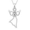 Thumbnail Image 1 of Diamond Accent Angel with Halo and Wings Pendant in 10K White Gold