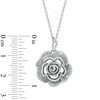 Thumbnail Image 3 of Vera Wang Love Collection 0.18 CT. T.W. Diamond Rose Pendant in Sterling Silver