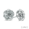 Thumbnail Image 1 of Vera Wang Love Collection 0.19 CT. T.W. Diamond Rose Stud Earrings in Sterling Silver