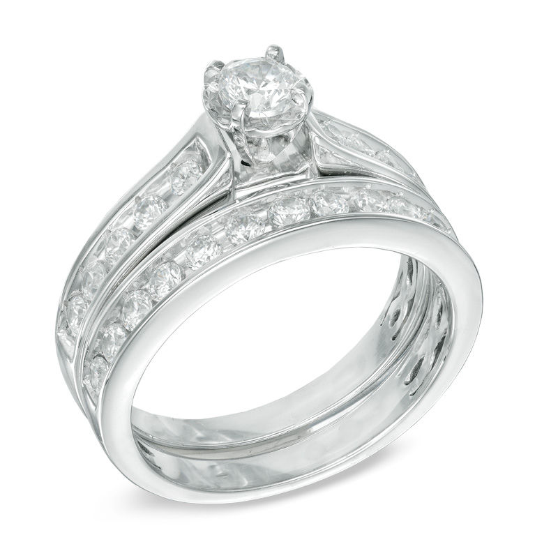 1.00 CT. T.W. Diamond Bridal Set in 14K White Gold