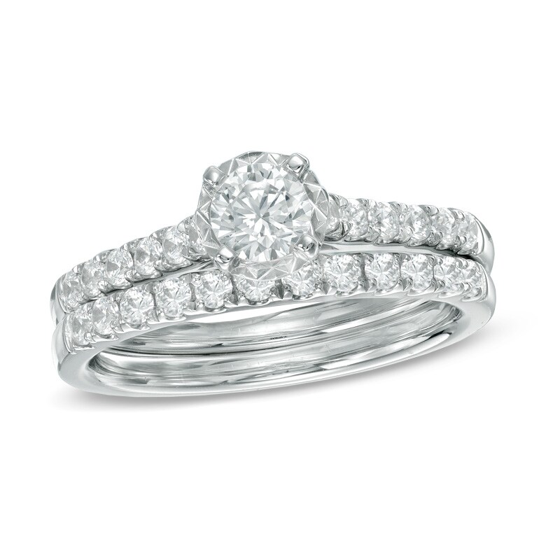 Main Image 1 of 1.00 CT. T.W. Diamond Bridal Set in 14K White Gold