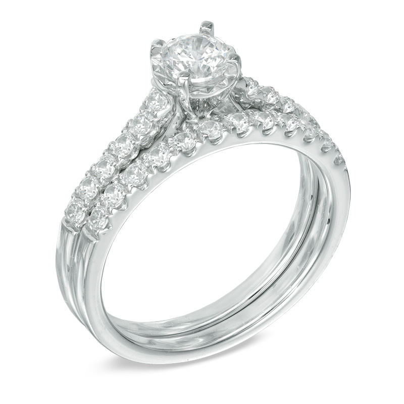 1.00 CT. T.W. Diamond Bridal Set 14K White Gold