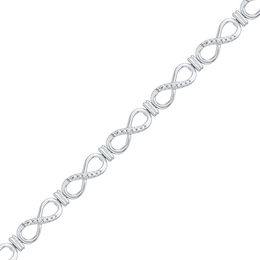 Diamond Accent Infinity Bracelet in Sterling Silver - 7.5"