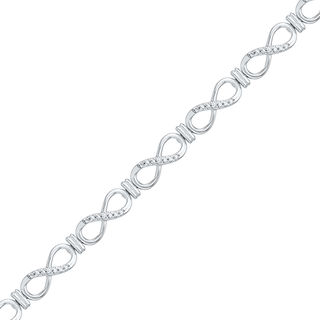 Diamond Accent Infinity Bracelet in Sterling Silver - 7.5"