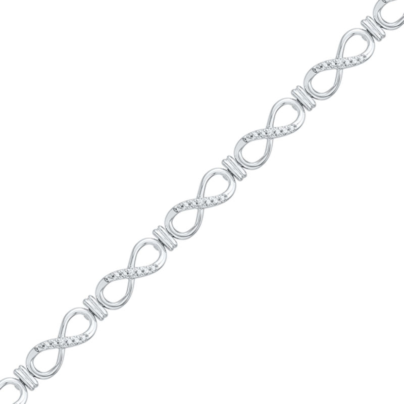 Diamond Accent Infinity Bracelet in Sterling Silver - 7.5"|Peoples Jewellers
