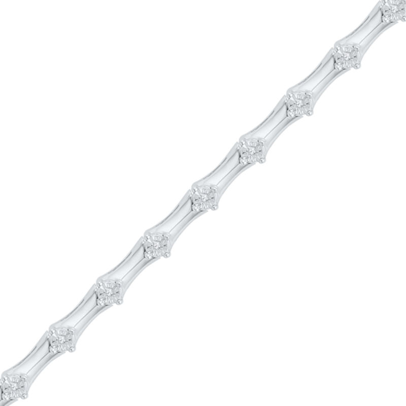 0.10 CT. T.W. Diamond Bracelet in Sterling Silver - 7.5"