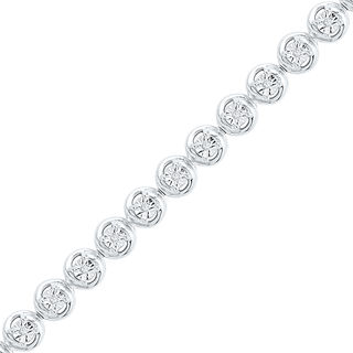 0.16 CT. T.W. Diamond Circle Bracelet in Sterling Silver - 7.25"