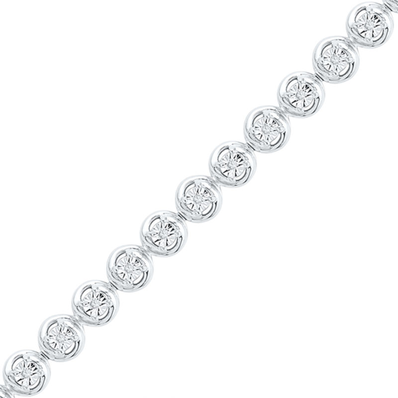 0.16 CT. T.W. Diamond Circle Bracelet in Sterling Silver - 7.25"|Peoples Jewellers