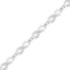 Thumbnail Image 1 of 0.10 CT. T.W. Diamond Infinity Bracelet in Sterling Silver - 7.5"