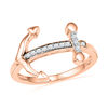 Thumbnail Image 0 of 0.10 CT. T.W. Diamond Sideways Anchor Ring in 10K Rose Gold