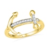 0.10 CT. T.W. Diamond Sideways Anchor Ring in 10K Gold