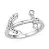 Thumbnail Image 0 of 0.10 CT. T.W. Diamond Sideways Anchor Ring in Sterling Silver