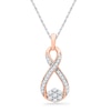 Thumbnail Image 1 of 0.25 CT. T.W. Diamond Infinity with Cluster Pendant in 10K Rose Gold