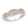 Thumbnail Image 0 of 0.25 CT. T.W. Diamond Infinity Ribbon Band in 10K Two-Tone Gold
