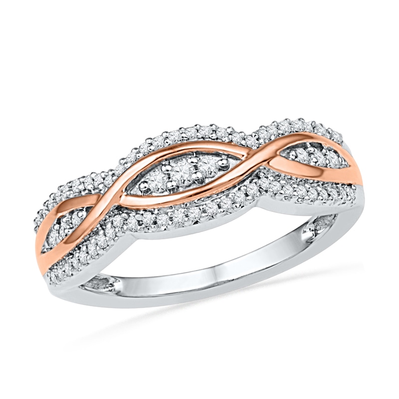 0.25 CT. T.W. Diamond Infinity Ribbon Band in 10K Two-Tone Gold|Peoples Jewellers