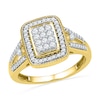0.50 CT. T.W. Diamond Rectangular Cluster Frame Ring in 10K Gold