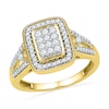 Thumbnail Image 0 of 0.50 CT. T.W. Diamond Rectangular Cluster Frame Ring in 10K Gold