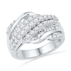 Thumbnail Image 0 of 1.00 CT. T.W. Baguette and Round Diamond Rolling Wave Band in 10K White Gold