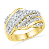 Thumbnail Image 1 of 1.00 CT. T.W. Baguette and Round Diamond Rolling Wave Band in 10K Gold