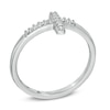 Thumbnail Image 2 of Diamond Accent Sideways Cross Midi Ring in Sterling Silver
