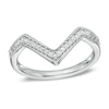 Thumbnail Image 0 of Diamond Accent Deep Chevron Midi Ring in Sterling Silver