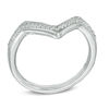 Diamond Accent Deep Chevron Midi Ring in Sterling Silver