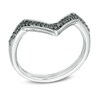 Thumbnail Image 1 of Black Diamond Accent Deep Chevron Midi Ring in Sterling Silver