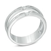Thumbnail Image 1 of Diamond Accent Double Row Midi Ring in Sterling Silver