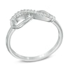 Diamond Accent Sideways Infinity Midi Ring in Sterling Silver