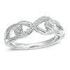 Thumbnail Image 0 of Diamond Accent Interlocking Sideways Infinity Midi Ring in Sterling Silver