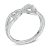 Thumbnail Image 1 of Diamond Accent Interlocking Sideways Infinity Midi Ring in Sterling Silver