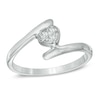 Thumbnail Image 0 of Diamond Accent Heart Bypass Midi Ring in Sterling Silver