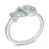 Thumbnail Image 2 of Diamond Accent "XO" Midi Ring in Sterling Silver