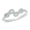 Thumbnail Image 0 of 0.10 CT. T.W. Diamond Double Infinity Bypass Midi Ring in Sterling Silver