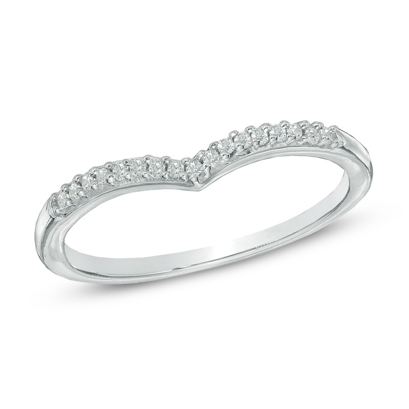 Main Image 1 of Diamond Accent Chevron Midi Ring in Sterling Silver