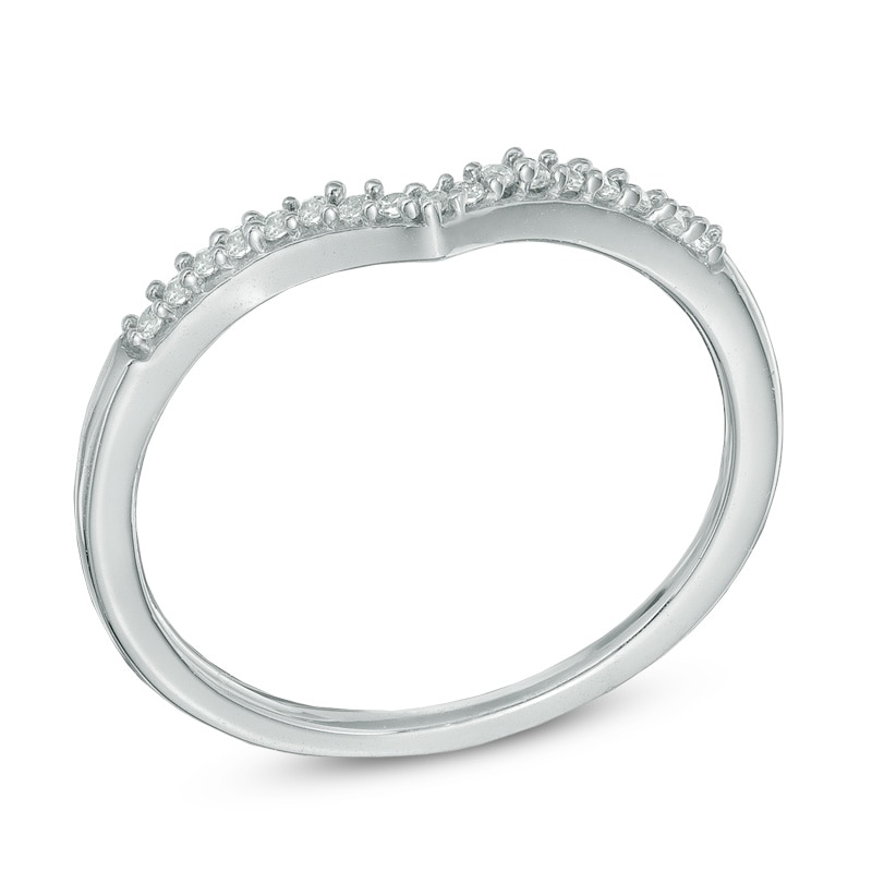 Main Image 2 of Diamond Accent Chevron Midi Ring in Sterling Silver